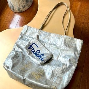 Carlos Falchi tote with detachable pouchette